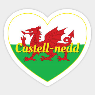 Castell-nedd Cymru UK Baner Cymru Calon Sticker